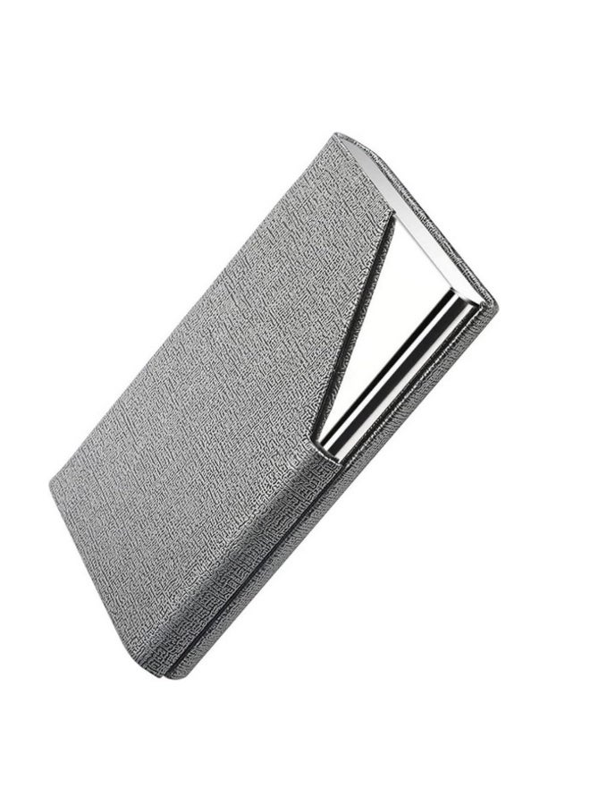 قطعة واحدة حافظة بطاقات عمل مغناطيسية من جلد البولي يوريثان مع حالة فولاذية مقاومة للصدأ لحفظ بطاقات الهوية وبطاقات العمل للرجال والنساء في المكتب مقاس 95*63 مم - Image 1